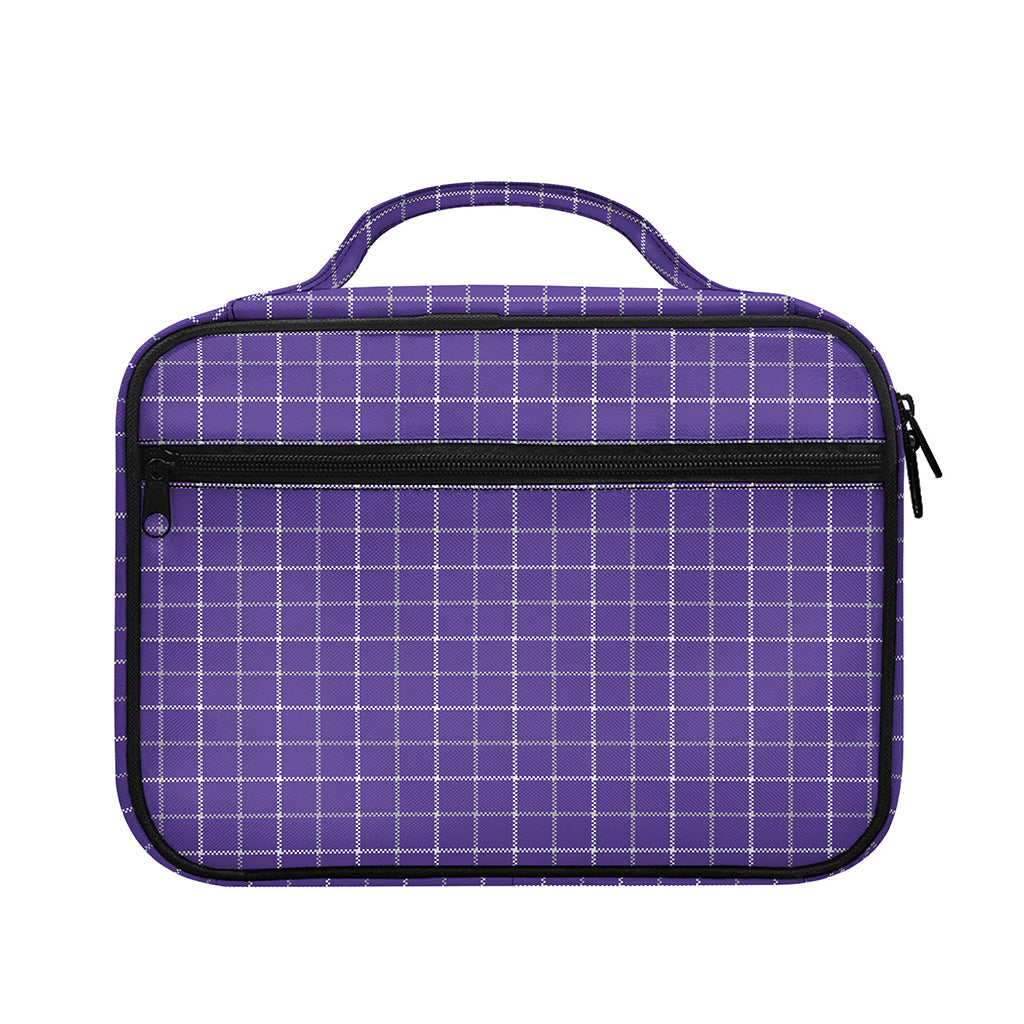 Purple Grey And White Tattersall Print Briefcase Bible Bag