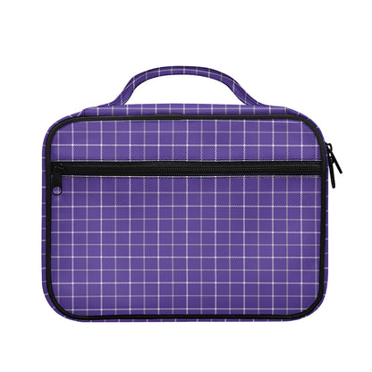 Purple Grey And White Tattersall Print Briefcase Bible Bag