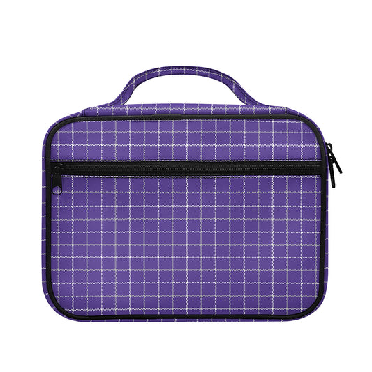 Purple Grey And White Tattersall Print Briefcase Bible Bag