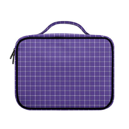Purple Grey And White Tattersall Print Briefcase Bible Bag