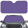 Purple Grey And White Tattersall Print Car Windshield Sun Shade