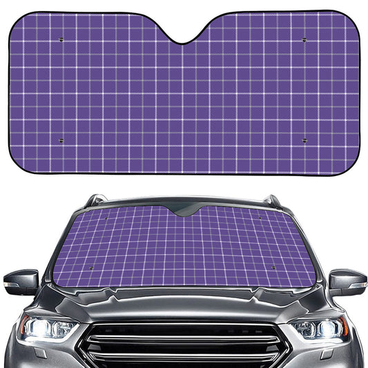 Purple Grey And White Tattersall Print Car Windshield Sun Shade