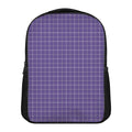 Purple Grey And White Tattersall Print Casual Backpack