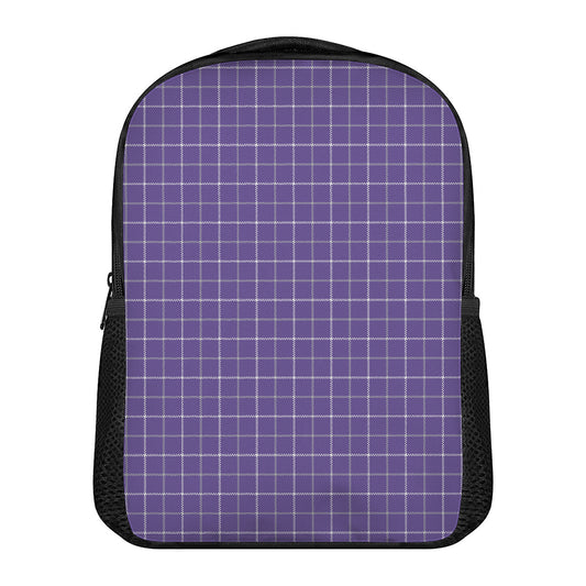 Purple Grey And White Tattersall Print Casual Backpack