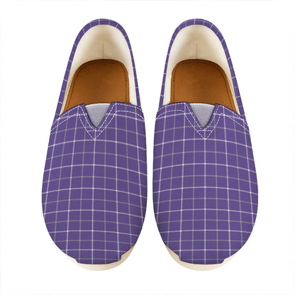 Purple Grey And White Tattersall Print Casual Shoes