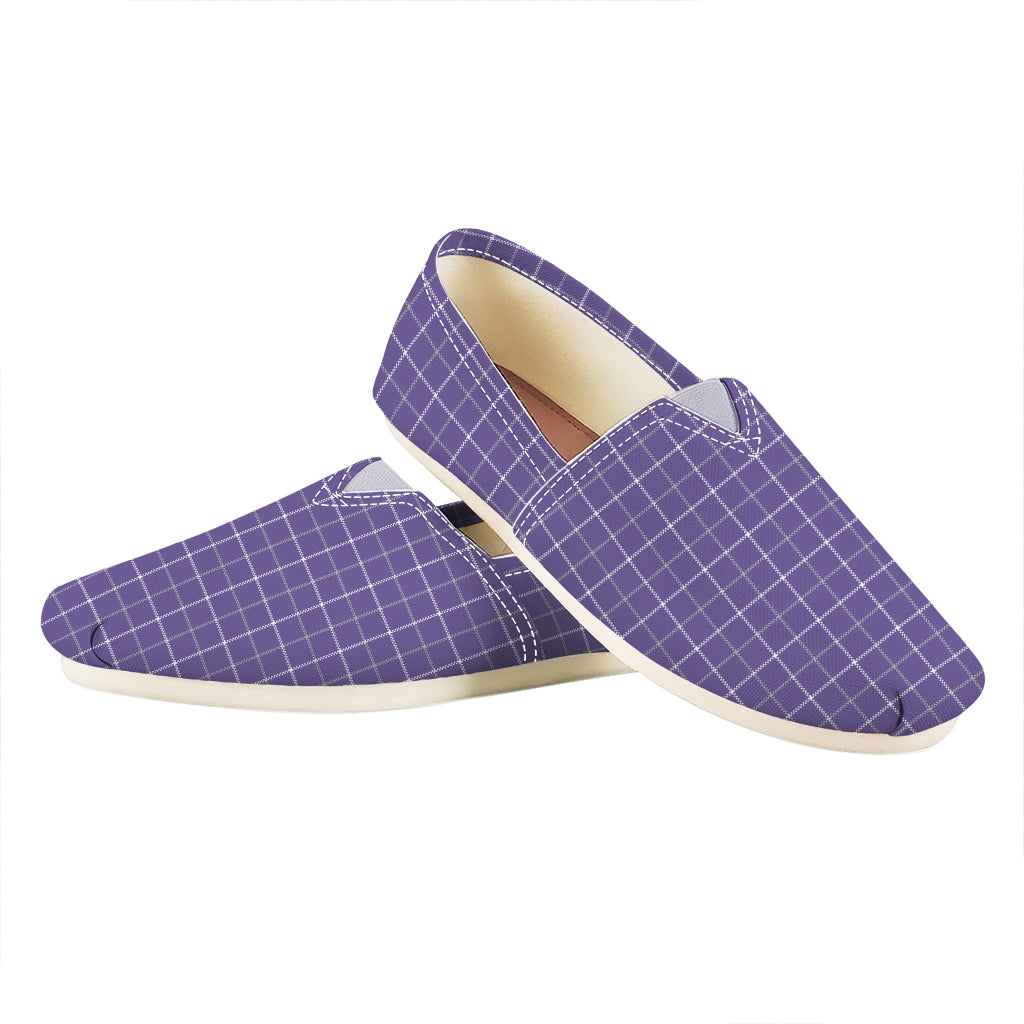 Purple Grey And White Tattersall Print Casual Shoes