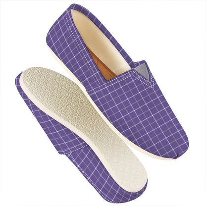 Purple Grey And White Tattersall Print Casual Shoes
