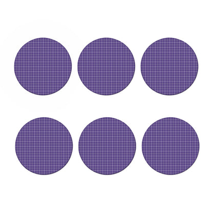 Purple Grey And White Tattersall Print Coaster Set