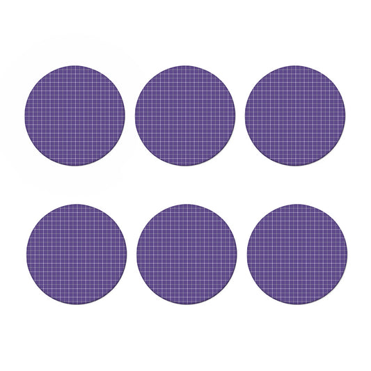 Purple Grey And White Tattersall Print Coaster Set