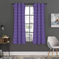 Purple Grey And White Tattersall Print Grommet Curtain Panels