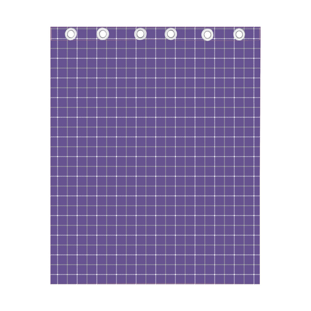Purple Grey And White Tattersall Print Curtain