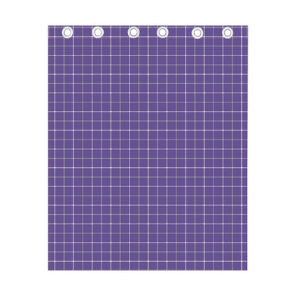 Purple Grey And White Tattersall Print Curtain