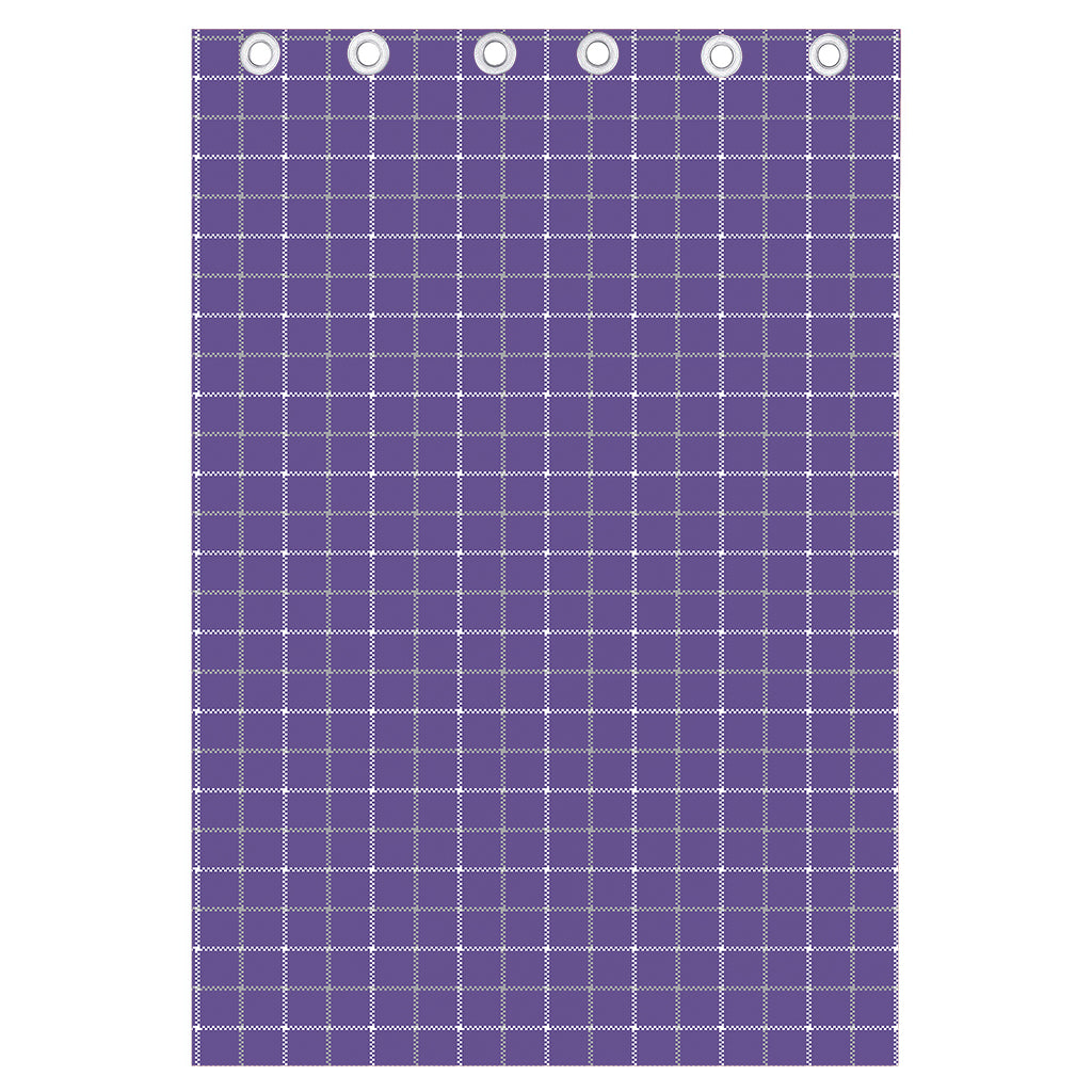 Purple Grey And White Tattersall Print Curtain