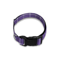 Purple Grey And White Tattersall Print Dog Collar