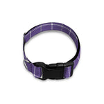 Purple Grey And White Tattersall Print Dog Collar