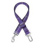 Purple Grey And White Tattersall Print Dog Seat Belt