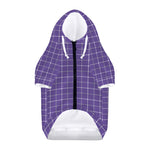 Purple Grey And White Tattersall Print Dog Zip Up Hoodie