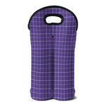 Purple Grey And White Tattersall Print Double Neoprene Wine Tote
