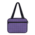Purple Grey And White Tattersall Print Double Strap Bible Bag
