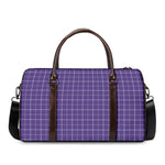 Purple Grey And White Tattersall Print Duffle Bag