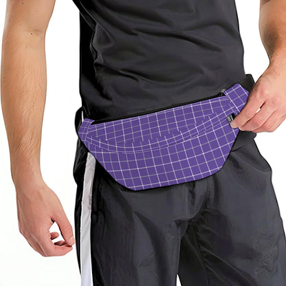 Purple Grey And White Tattersall Print Fanny Pack