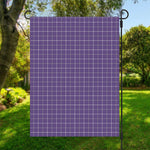Purple Grey And White Tattersall Print Garden Flag