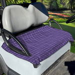 Purple Grey And White Tattersall Print Golf Cart Seat Cover