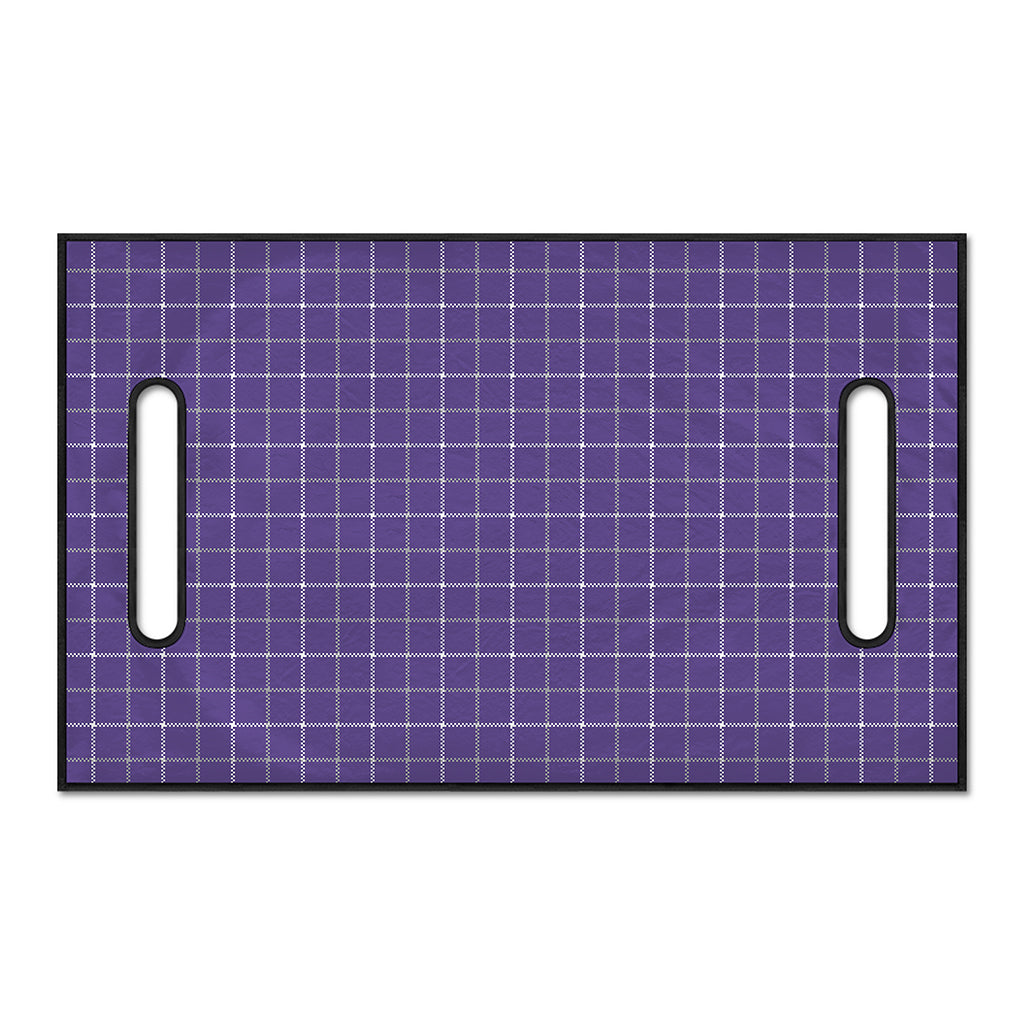 Purple Grey And White Tattersall Print Golf Cart Seat Cover