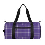 Purple Grey And White Tattersall Print Gym Bag