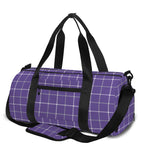 Purple Grey And White Tattersall Print Gym Bag