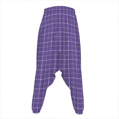 Purple Grey And White Tattersall Print Hammer Pants