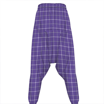 Purple Grey And White Tattersall Print Hammer Pants