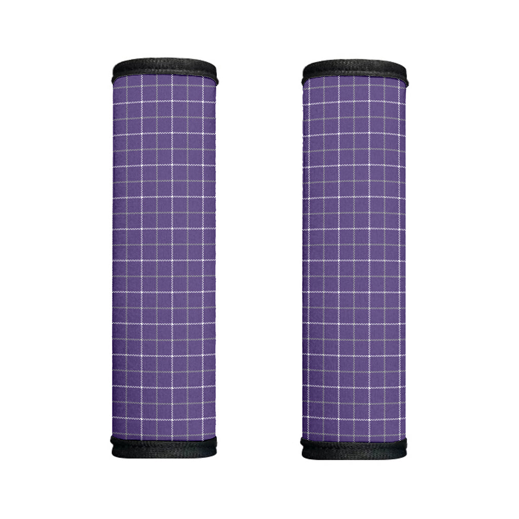 Purple Grey And White Tattersall Print Handle Covers