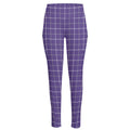 Purple Grey And White Tattersall Print High-Waisted Pocket Leggings