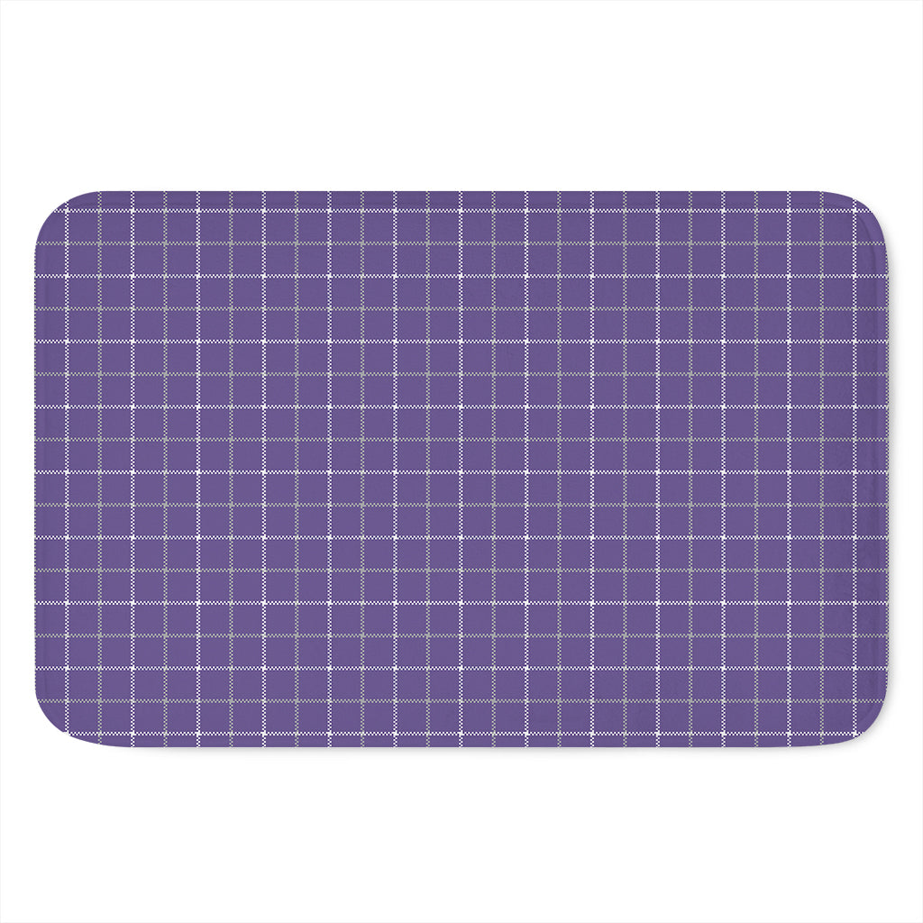 Purple Grey And White Tattersall Print Indoor Door Mat