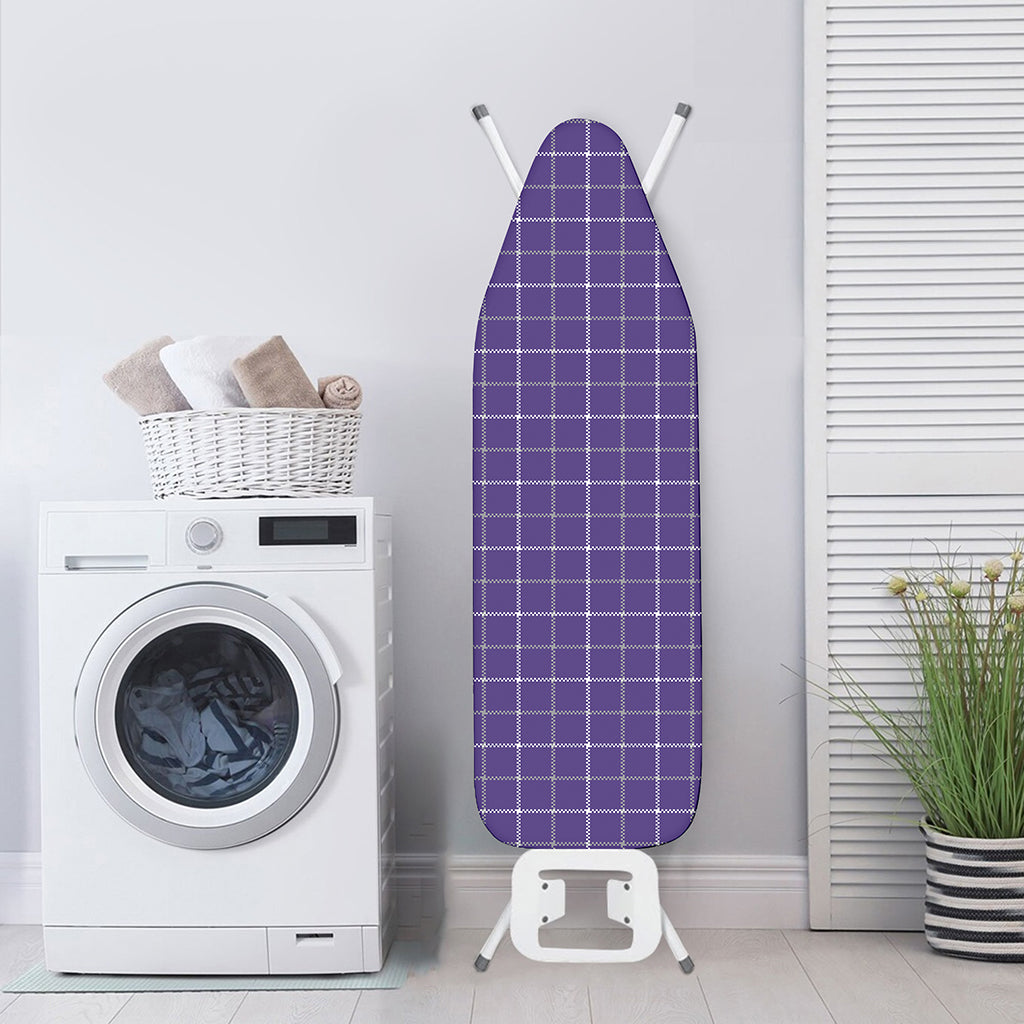 Purple Grey And White Tattersall Print Ironing Board Cover