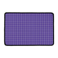 Purple Grey And White Tattersall Print Kitchen Mat