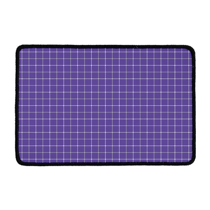 Purple Grey And White Tattersall Print Kitchen Mat