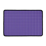 Purple Grey And White Tattersall Print Kitchen Mat
