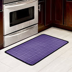 Purple Grey And White Tattersall Print Kitchen Mat