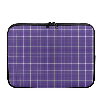 Purple Grey And White Tattersall Print Laptop Sleeve