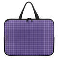 Purple Grey And White Tattersall Print Laptop Sleeve With Handle