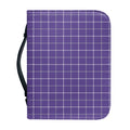 Purple Grey And White Tattersall Print Leather Bible Cover