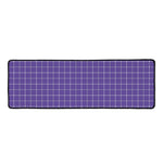 Purple Grey And White Tattersall Print Long Kitchen Mat