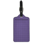 Purple Grey And White Tattersall Print Luggage Tag