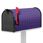 Purple Grey And White Tattersall Print Mailbox Cover