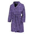 Purple Grey And White Tattersall Print Men's Bathrobe