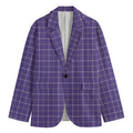 Purple Grey And White Tattersall Print Men's Blazer