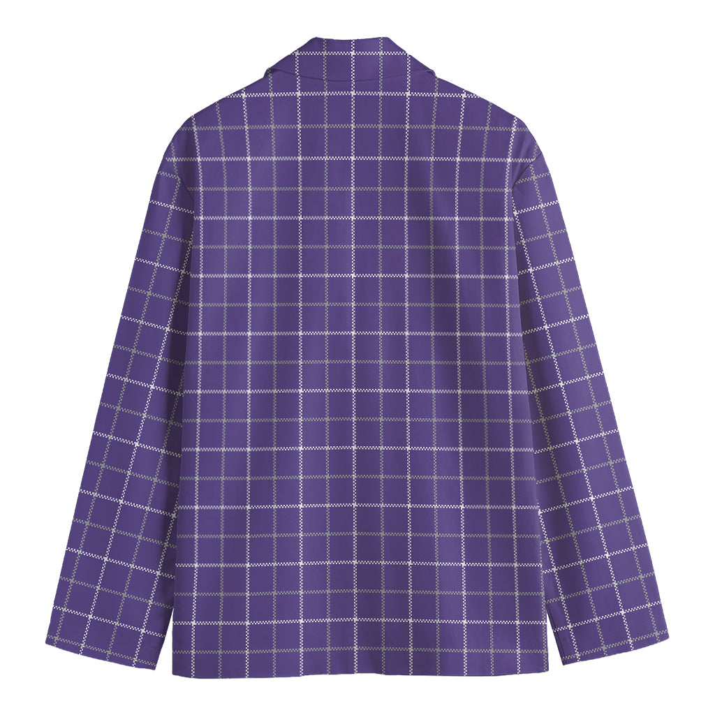 Purple Grey And White Tattersall Print Men's Blazer