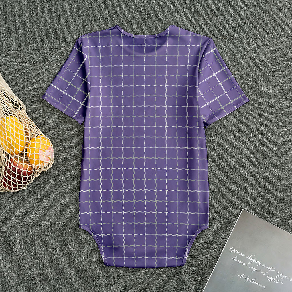 Purple Grey And White Tattersall Print Men's Bodysuit